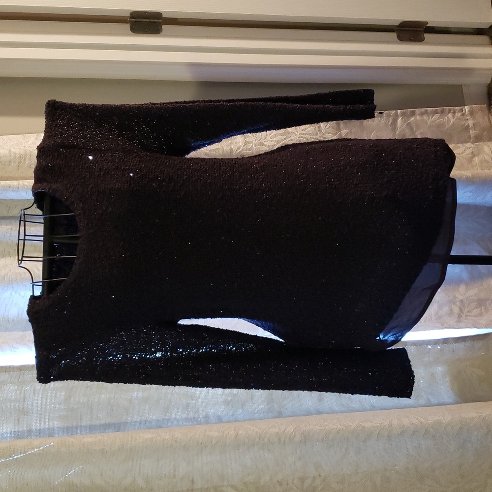 Elegant Sparkly Purple Long Sleeve Sweater